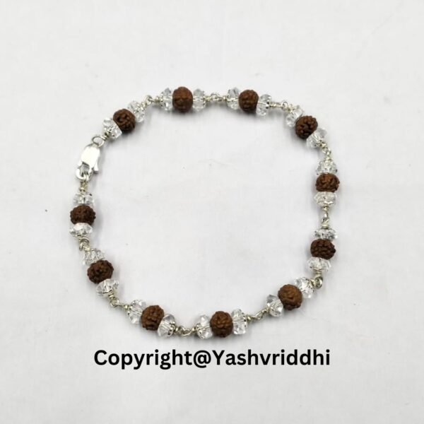 Sphatik with Rudraksha Bracelet in Silver