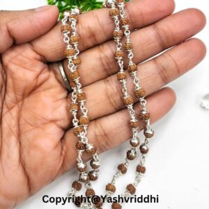 "Premium Rudraksha Silver Mala for Meditation and Blessings" - Image 4